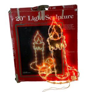 Vintage Kmart Christmas Candle Light Sculpture Window Display 20 inch 50 Lights